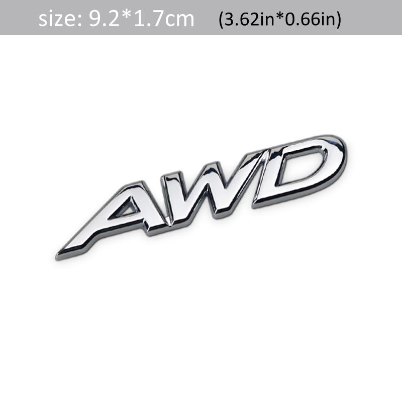 DSYCAR 1Pcs Metal 3D AWD Car Side Fender Rear Trunk Emblem Badge Sticker Decals Suit for Universal car,car decoration stickers