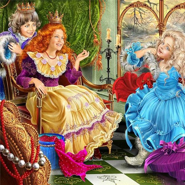 5D Diamond Painting Girl Diamond Embroidery Round Landscape Garden Picture of Rhinestones Mosaic Portrait Children's Room Decor