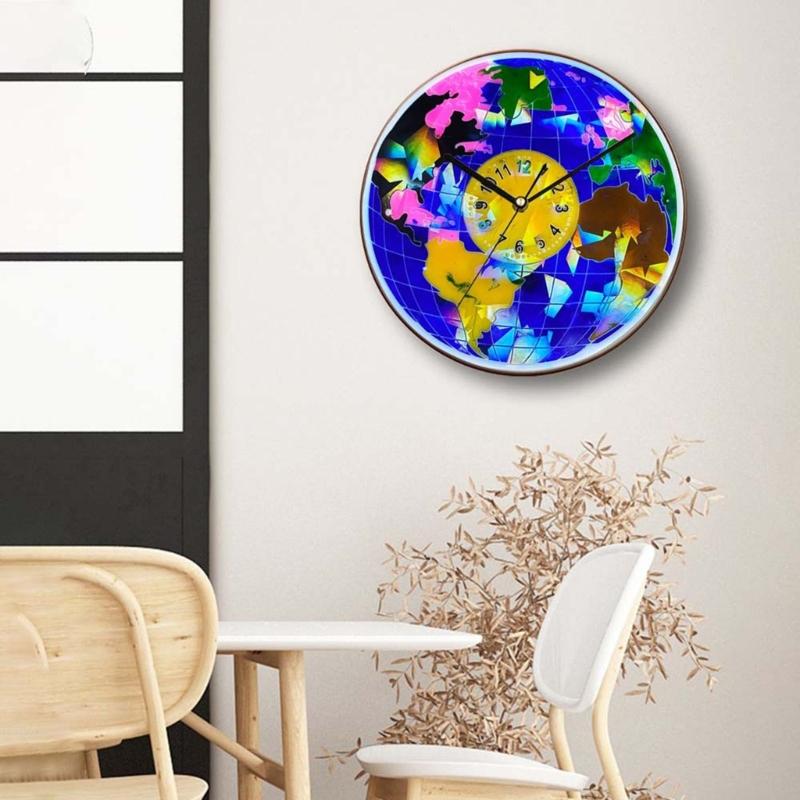 Holographic Earth Clock Silicone Mold DIY Round Clock Pendant Mold Epoxy Resin Mold for Making Crafts Decoration