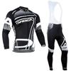 Mens Cycling Long Sleeve Jersey Bib Pants Set Lightweight Fleece Lined Winter Riding Outfit