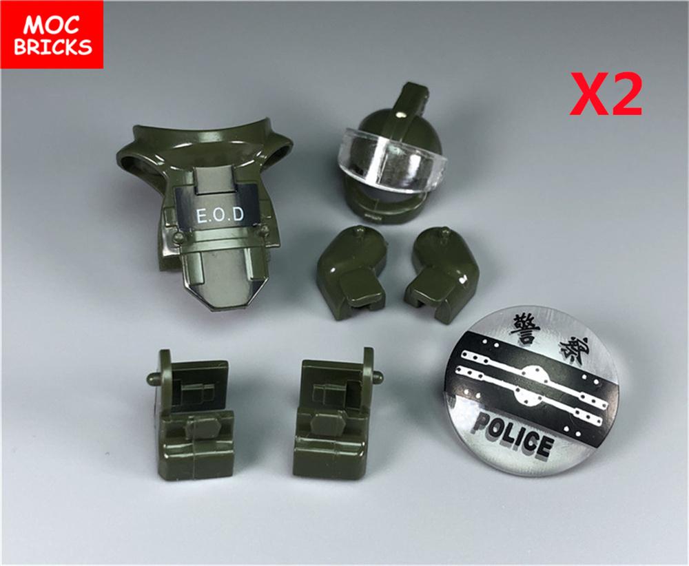 MOC Steine Suona Horn Militärpistole Piraten Gewehr Soldat Gamaschen Helm Actionfigur Zusammengebaute Bausteine Jungen Spielzeug