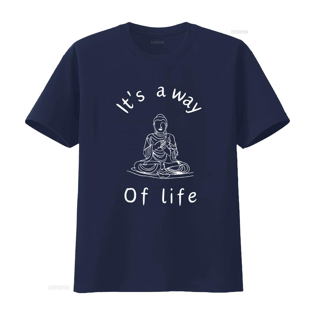 Zen Inspired Its a Way of Life T Shirt with Peaceful Buddha Image for Serene Style Vintage Washed Soft Designer Clothes