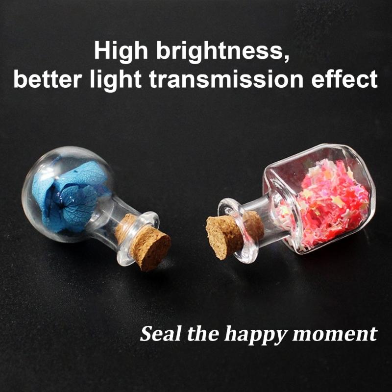 10pcs Clear Glass Containers Jars Bottles with Cork Tops Set For Creative Pendant Or Home Office Decorative Use