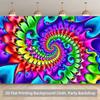 Colorful Psychedelic Mandala Tapestry, Trippy Swirl Pattern with Neon Bright Colors