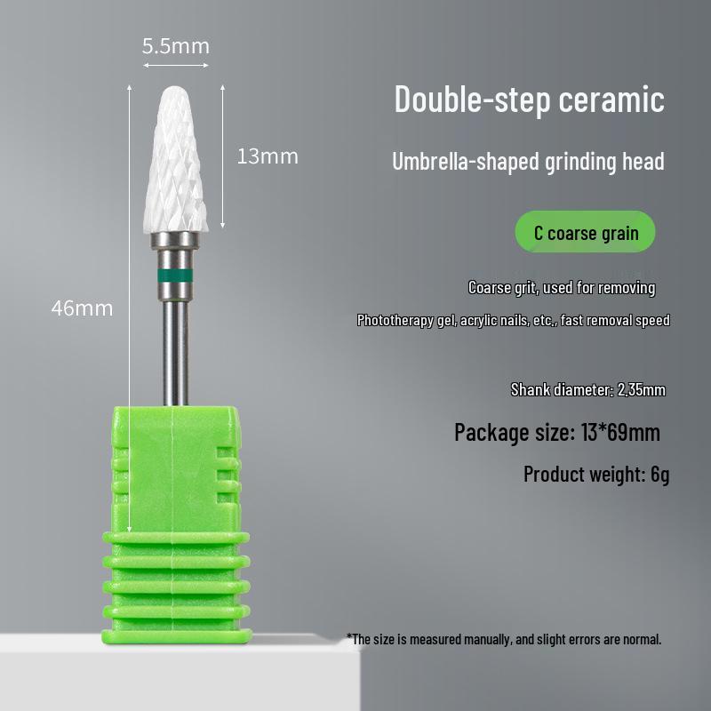 Ceramic Nail Grinding Head: Corn & Umbrella Types for Polish and Dead Skin Removal