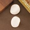 French elegance temperament small fragrance dripping oil irregular wave earrings light luxury high sense super white commuter earrings