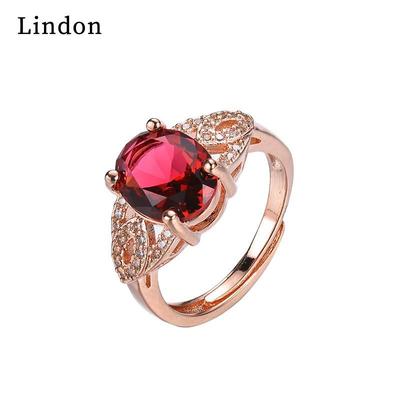 Lindon Klassischer Zirkonring aus Kupferlegierung, Damenschmuck, Hochzeitsversprechen, Partygeschenk