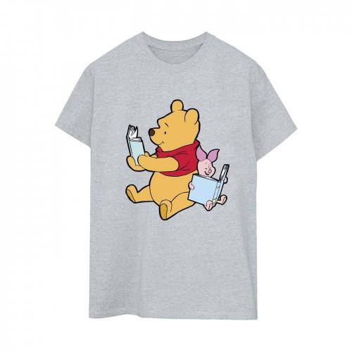 Winnie the Pooh Womens/Ladies Reading Boyfriend T-Shirt
