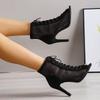 New Sandals Summer Fashion New Fish Mouth Stiletto Sexy Lace-up Hollow Women's Shoes