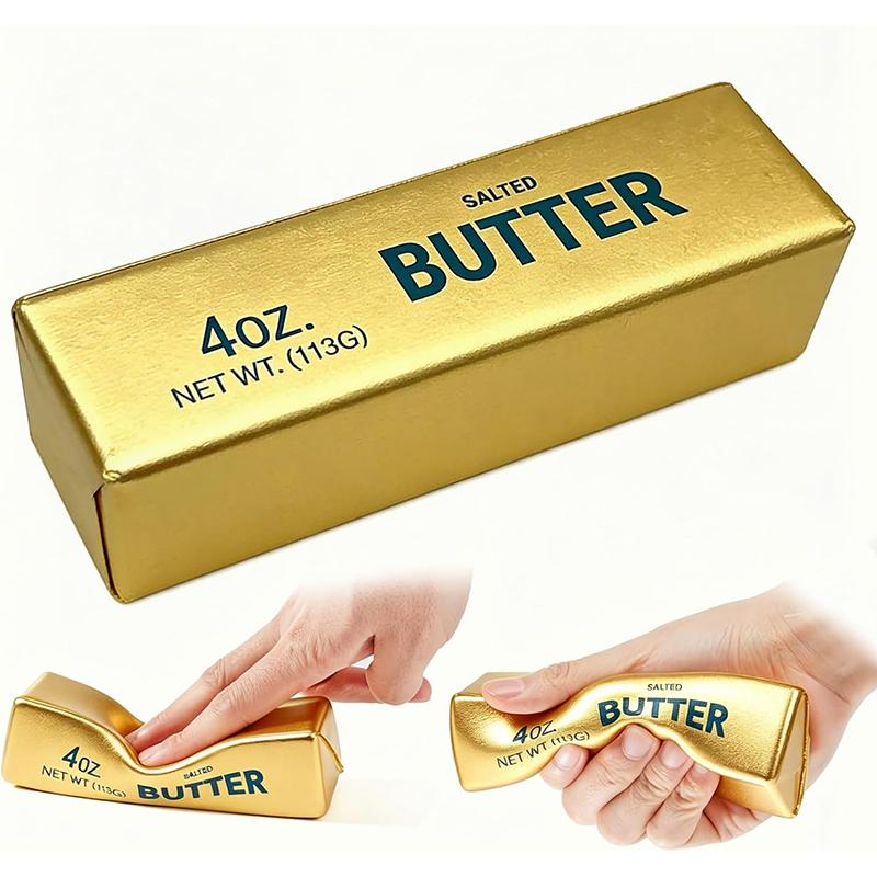 Neuer Weicher Langsam Zurückfedernder Butterstiel Realistisches Silikon Quetsch Stressabbau Gadget Schreibtisch Büro Zubehör Lustiges Anti-Angst Geschenk 5.2inch beige