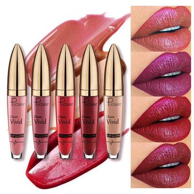 Matte Shiny Liquid Lipstick with Glitter Diamond Effect Long-Lasting Waterproof Lip Gloss for Women Makeup Lip Tint Pearl Maquillaje