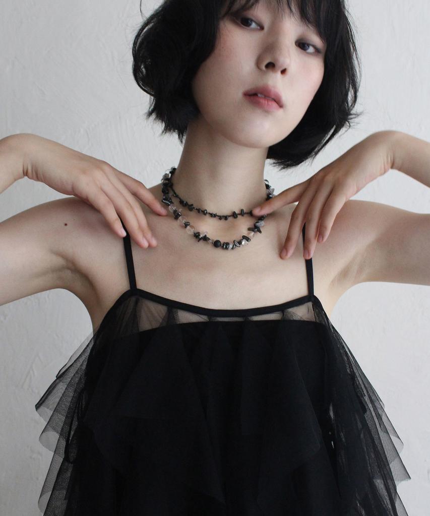RUBATI Airy Tulle Lace Layering Dress_Black