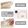 Sets of 4/6 Gold Floral Leaf Hollow Out PlacematsCoasters Vinyl Kitchen Dinning Table Place Mats Wedding Party Washable Decor