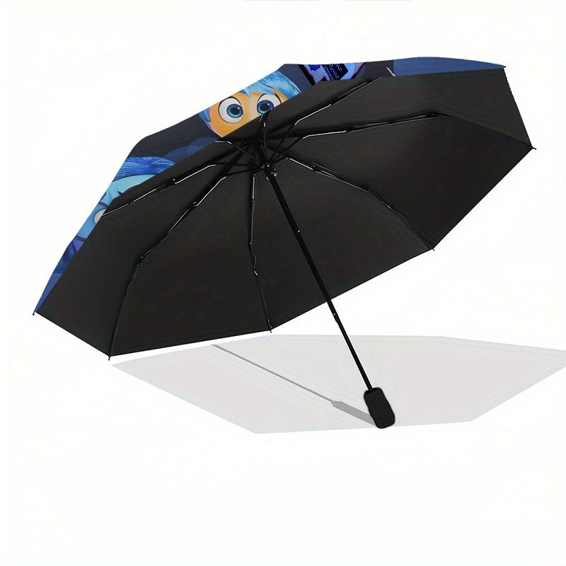Inside Out 2 Theme Automatic Compact Folding Cute Umbrella - Portable and Durable, 8-Bone Iron Umbrella for All Weather0707086