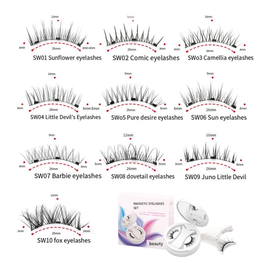Long Lasting Magnetic False Eyelashes Cat Eye Magnetic Eyelashes with Clip  Makeup Tools