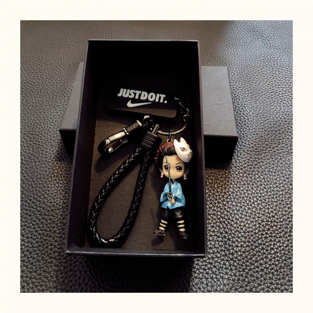 Keychain Pendant Anime Demon Slayer Kimetsu No Yaiba Kamado Tanjirou Double Sided HD Bag Pendant Gift For Fans Cosplay Props Jewelry Gift