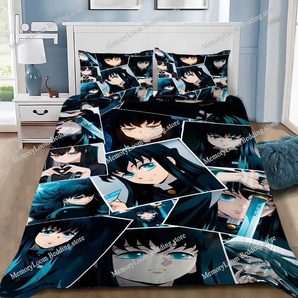 Muichiro tokito Duvet Cover Pillowcase Bedding Set Adult Boy Girl Bedroom Decoration Children Gift Single Double Large Size