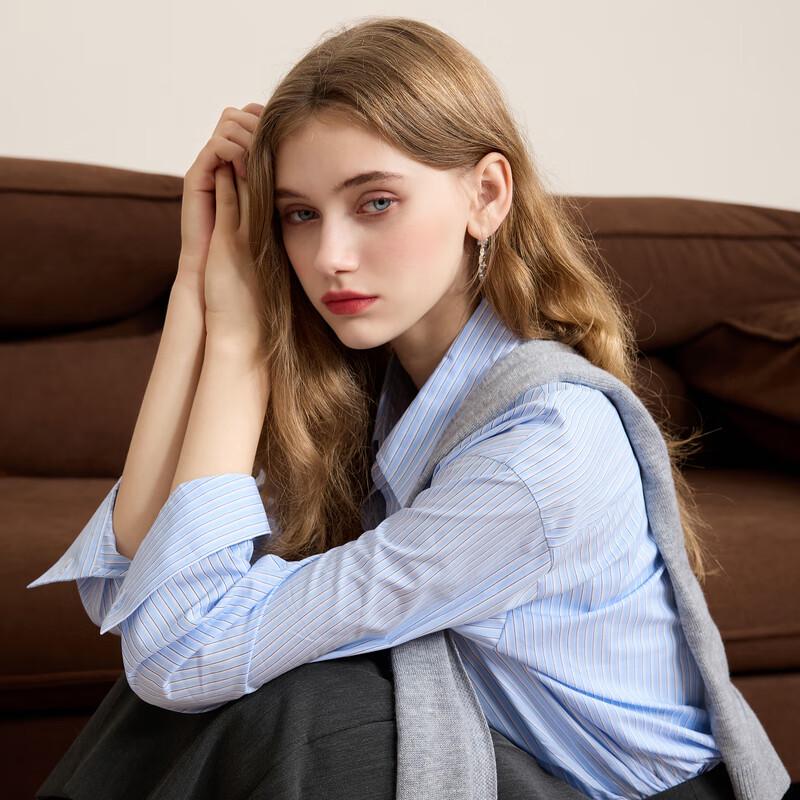 Свободная кардиган-рубашка SanCai в полоску с вышивкой оленя L