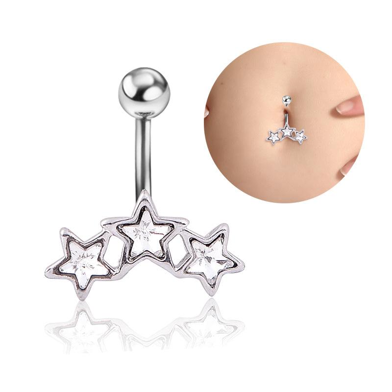 Fünfzackiger Stern Bauchnabel Nagel Bauchnabelring Bauchnabel Schnalle Körperpiercing Neues Produkt