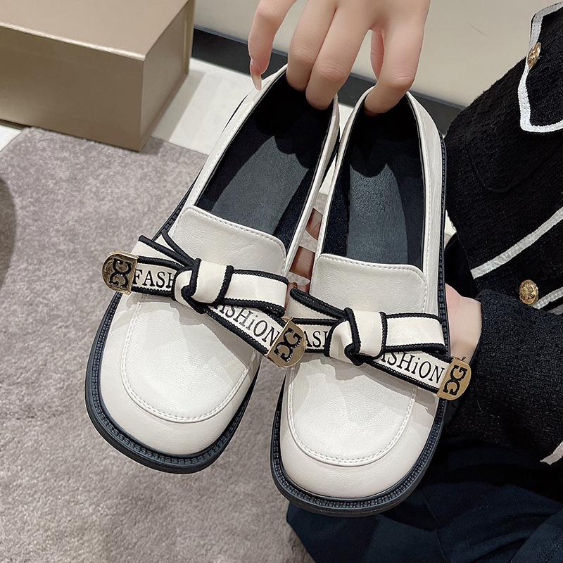 Summer retro leather shoe design new thin thick-soled muffin sole shoes