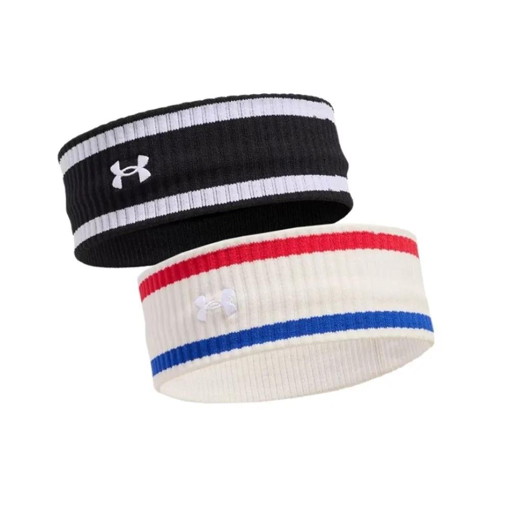 Under Armour lightweight new terry material headband, non-slip style item, workout headband, sports head fixing exercise band Black[001]