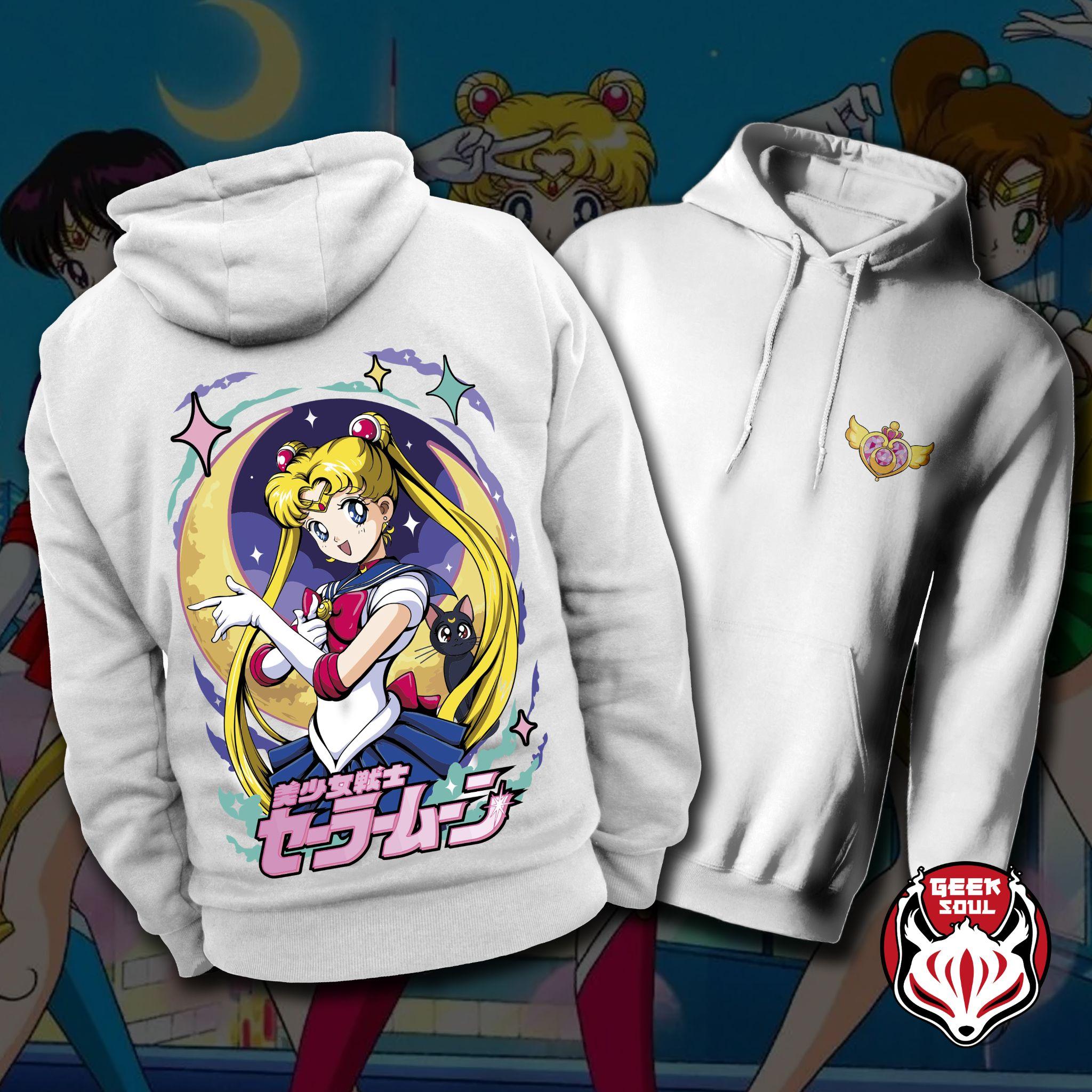 

Sailor Moon Hoodies Men s Women s Casual Loose Oversized Sweatshirt Fleece Warm Clothing Streetwear Harajuku Female Male Tracksuit XXL чорний