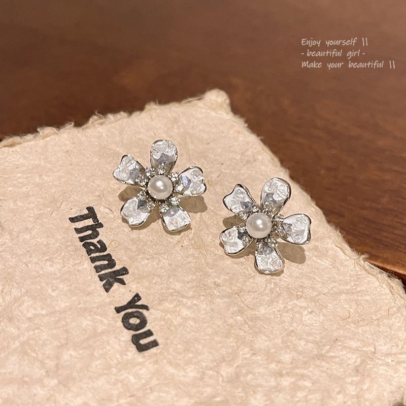 

Серьги-гвоздики из серебра 925 пробы с голубыми цветочными кристаллами для женщин — летний свежий и универсальный дизайн A1711 серебряный