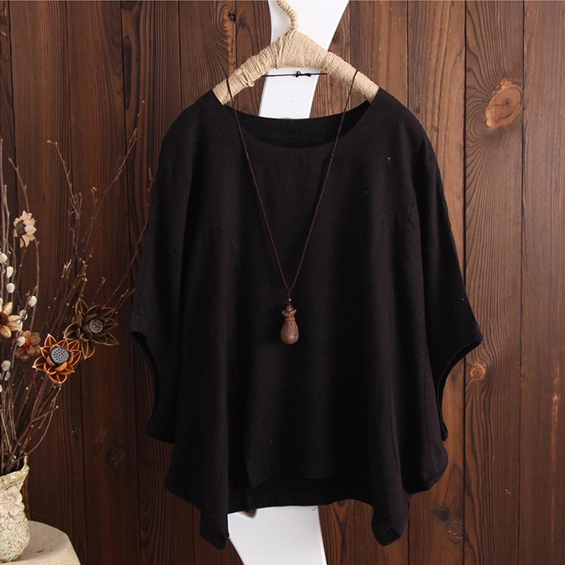 T-shirt Casual da Donna in Cotone e Righe con Maniche a Strati e Spalle Taglia L Nuova