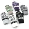 New Winter Thickened Plush Warm Snowflakes Finger Gloves For Men Women Knitted Mittens Outdoor Cycling Skiing Knitting Gloves