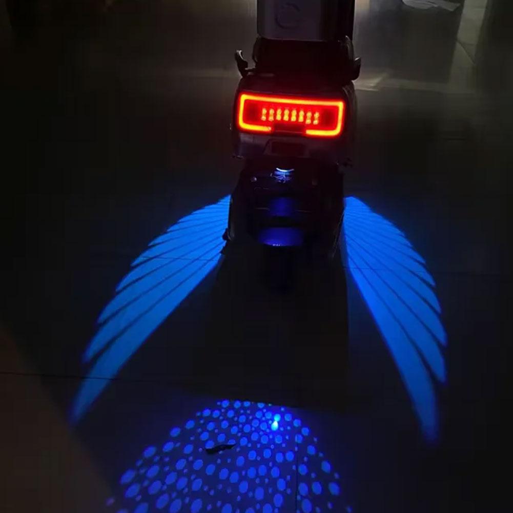 2pcs Angel Wings Welcome Light For Motorcycle LED Underbody Light Projector Decorative Atmosphere Light Accessories 2025