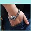 Herrenarmband aus Titanstahl mit Totenkopf im Vintage-Stil für modebewusste Männer
