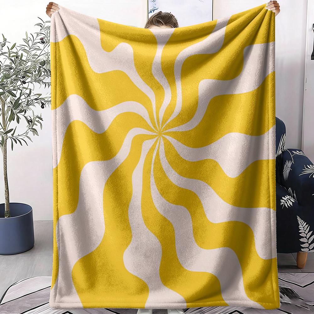 Abstract Sunny Throw Soft Flannel AC Blanket Lightweight Summer Nap Throw Cozy Blanket for Sofa Bed Travel Home