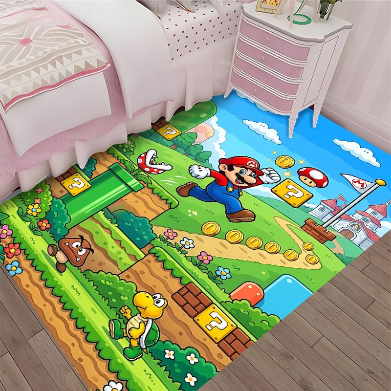 Mario Printed Carpet, Rug for Office Chair Living Room Bedroom Kitchen Room Decor Gifts.