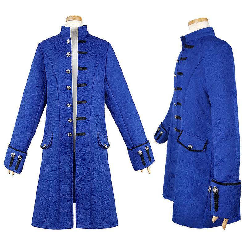 Sweet and Stylish European and American Men's Cosplay Clothing, Medieval Men's Coat, Jacket, Trench Coat, Mid-Length Retro Halloween Costume