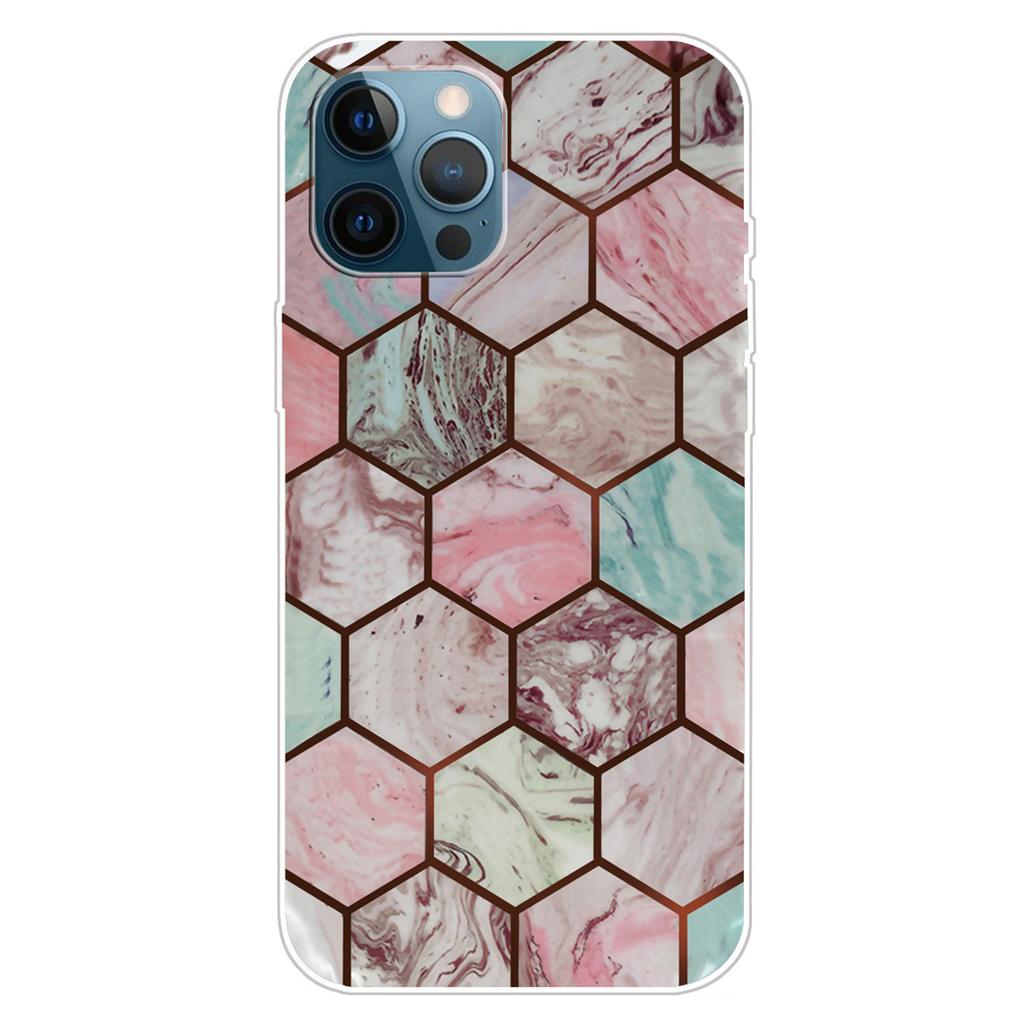 For iPhone 16 Pro Case Abstract Marble Pattern Printing TPU Phone Cover