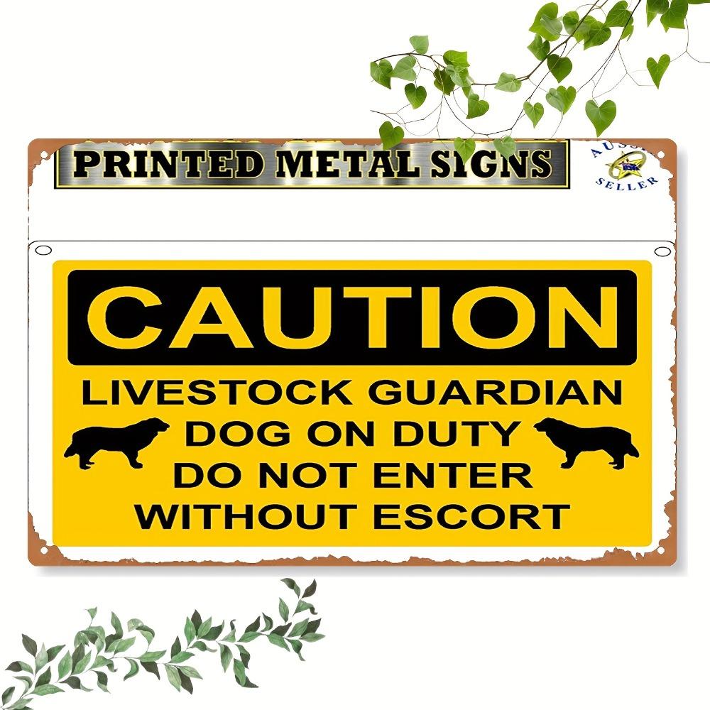 Vintage Maremma Dog Metal Sign Rustic Farmhouse Wall Art Yellow Black Bold Text 20x30cm（7.8x11.8inch）