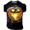 Halloween horror pumpkin 3D printed fashionable men's T-shirt 2025 new daily outdoor sports party quick drying breathable street clothing