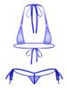Damski Siateczkowy Zestaw Bikini na Ramiączkach Przezroczysty Design Mikro Trójkątne Stroje Kąpielowe Do Noszenia na Plaży Basenie