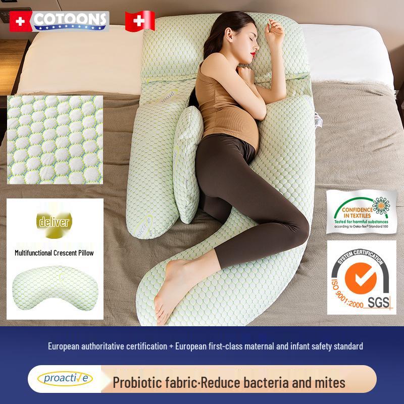 Multifunctional U-Shaped Maternity Body Pillow with Removable Waist Support