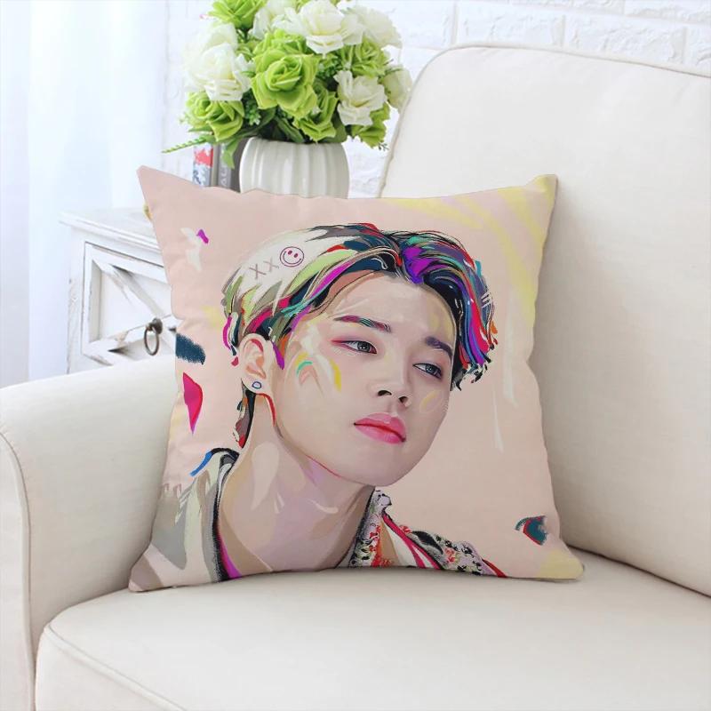 Custom Pillowcase P-Park Jimins Double-sided Printed Sofa Cushion Cover Office Chair Waist Cushion Headboard Cushion 40x40cm
