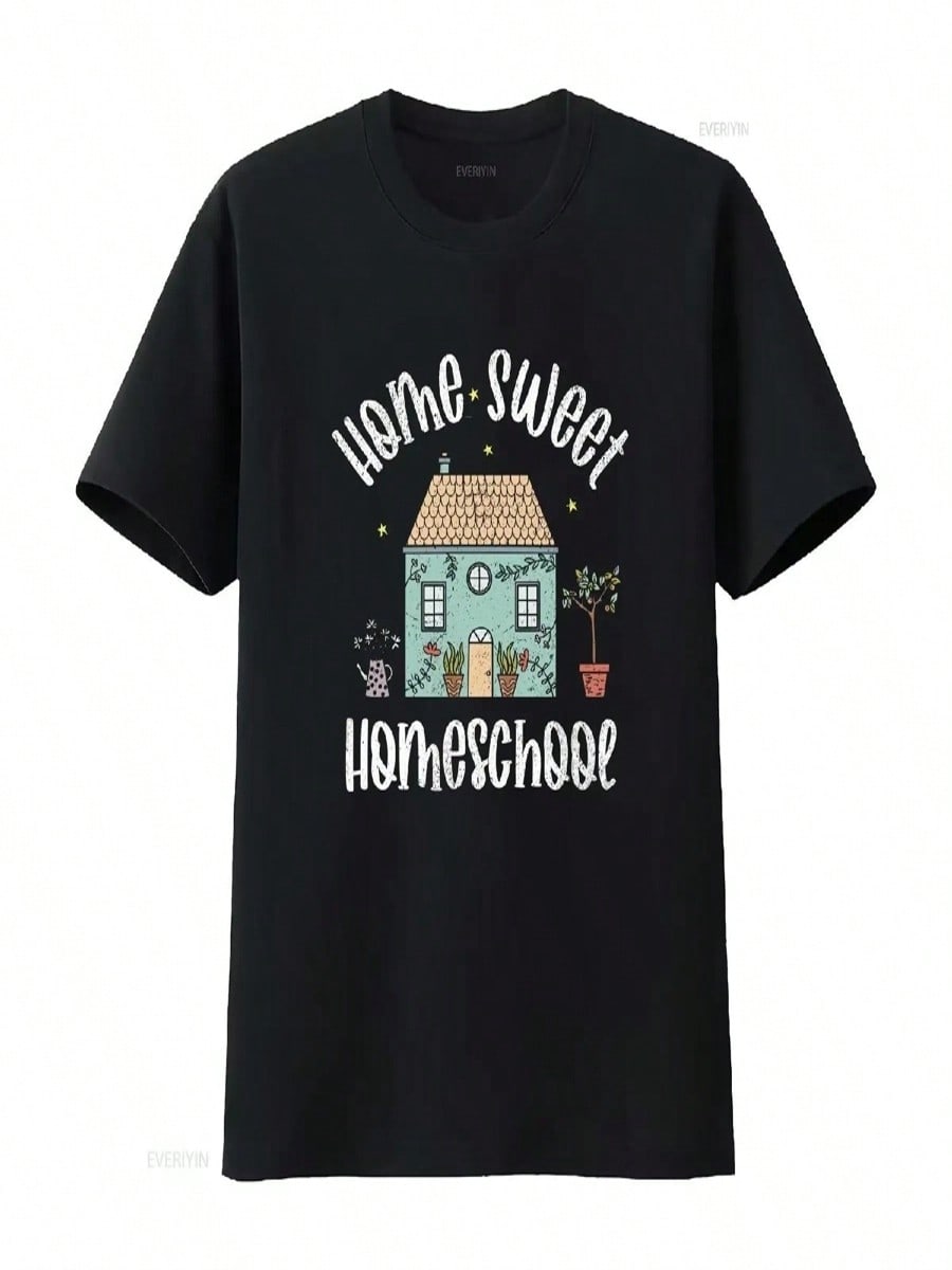 Homeschool Mama T Shirt Home Sweet Christian For Mom 3K Vintage Washed Streetwear Casual Versatile Soft Stretched Fashion S разноцветный