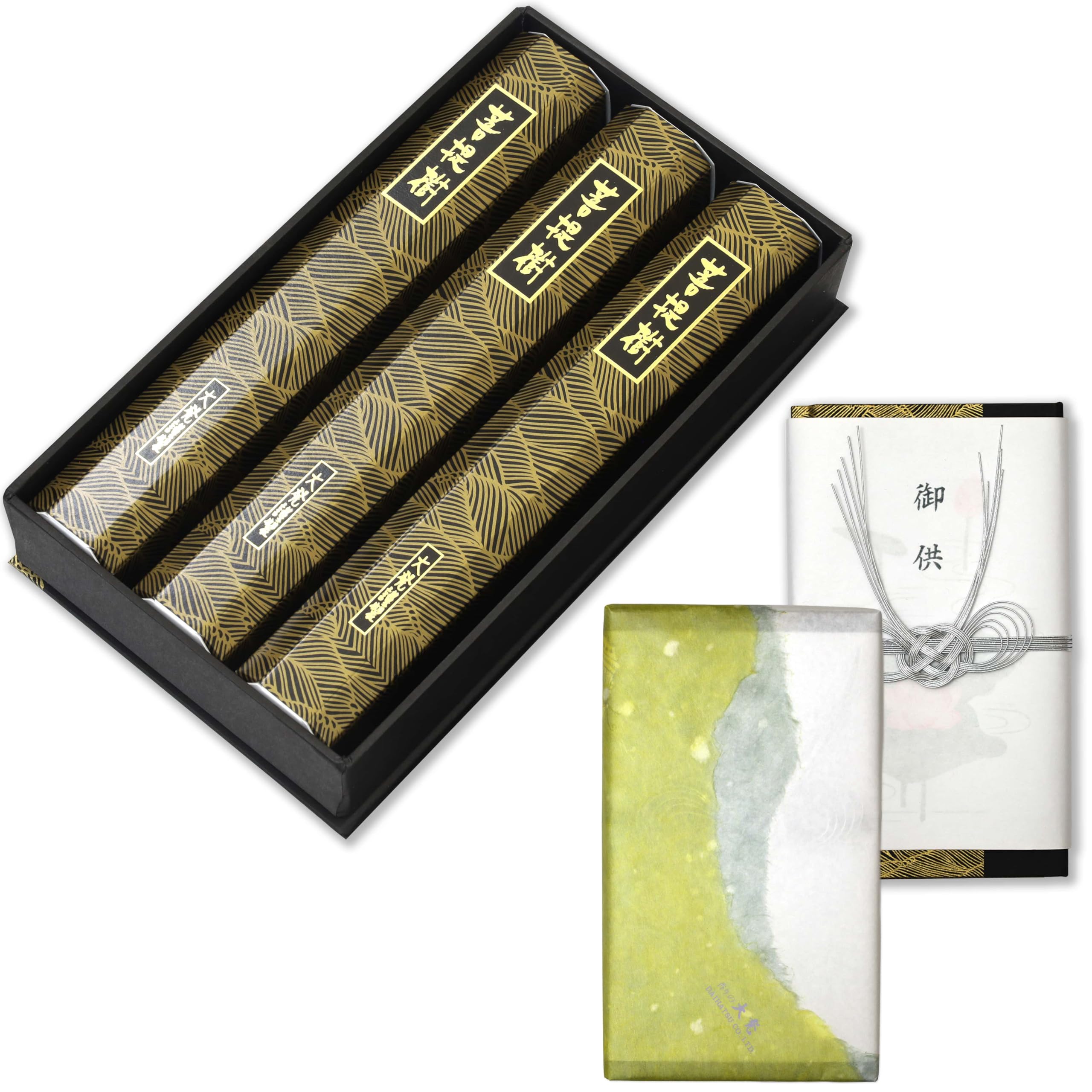 

Condolence Incense Gift [Sandalwood with Outer Wrapping] Made in Japan, Low Smoke, Perfect for Buddhist Altars, Memorial Services, and First