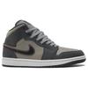 Zapatillas Air Jordan 1 Mid SE Night Stadium para Hombre Gris Negro Flat-Pewter FQ8338-017