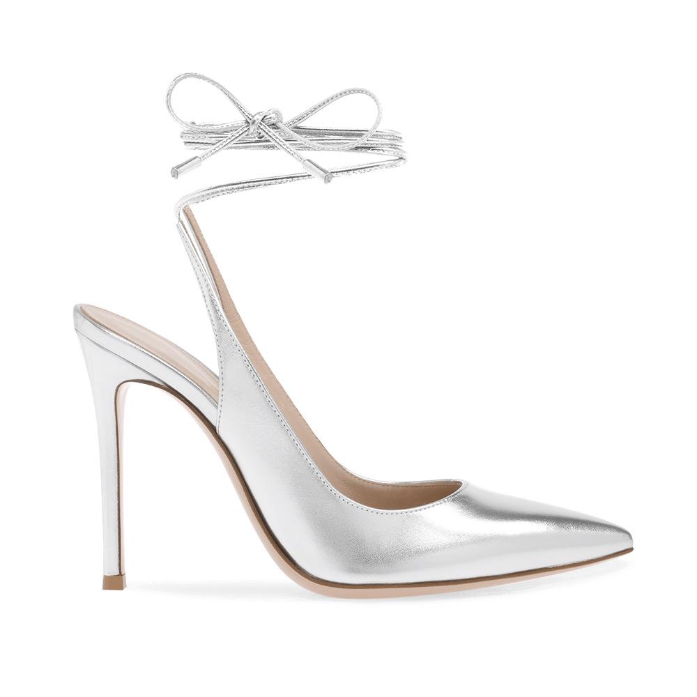 Fashion Brand Walk Show Gold Tassel Hanging Ear Sandals Ankle Strap Fashion Black Single Shoes Elegant Wedding Banquet Women's Shoes 43