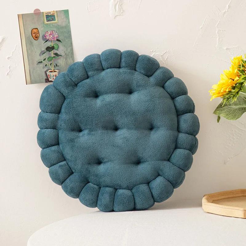 Biscuit Shape Cushion Soft Stuffed Cookie Cushion Creative Pillow Chair Car Seat Pad Home Sofa Decor Cookie Tatami Back Cushion