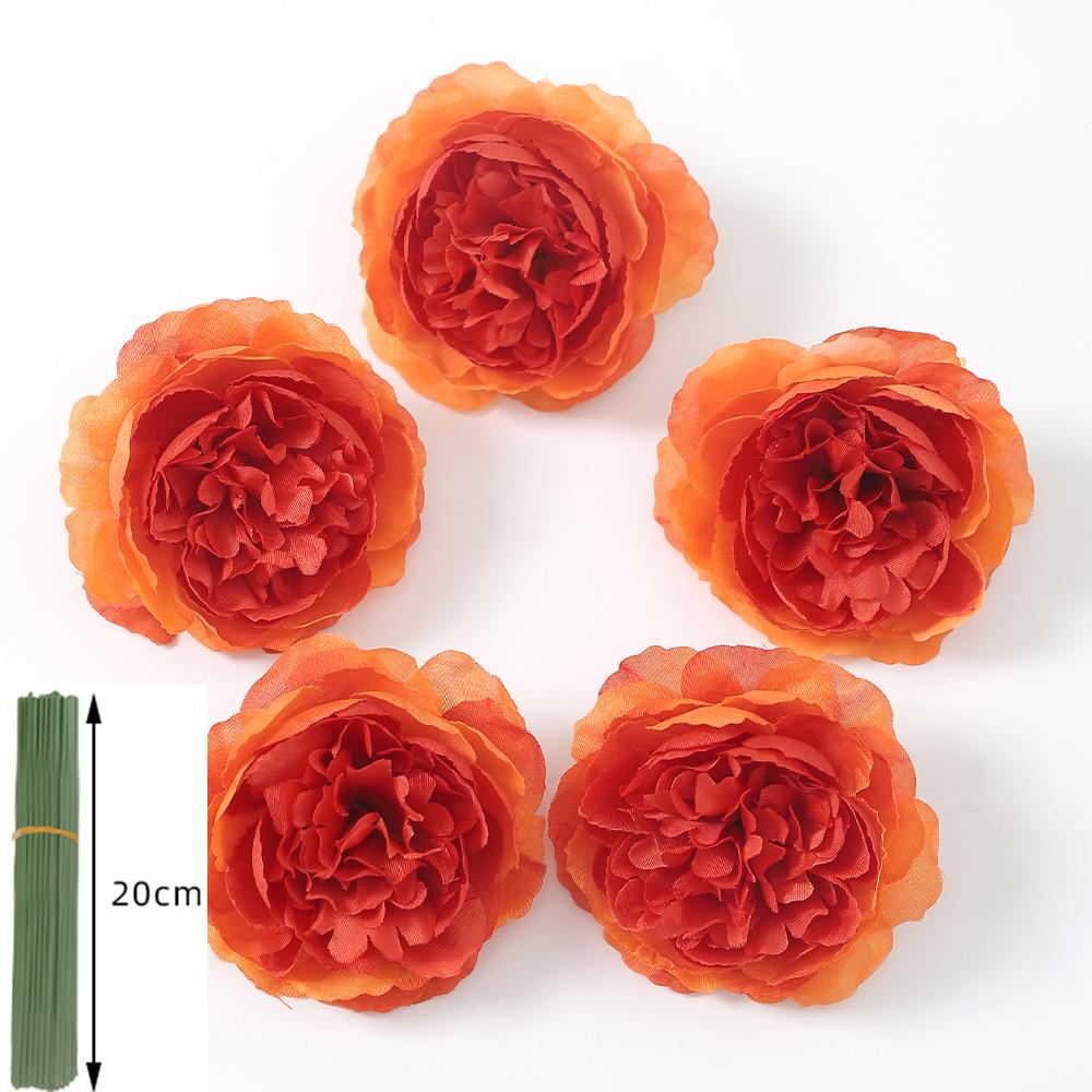 5/10 Stück Rose Künstliche Blumenstrauß Seide Kunstblume für Heimdeko Garten Hochzeit Braut Dekoration Outdoor Vase Ornament