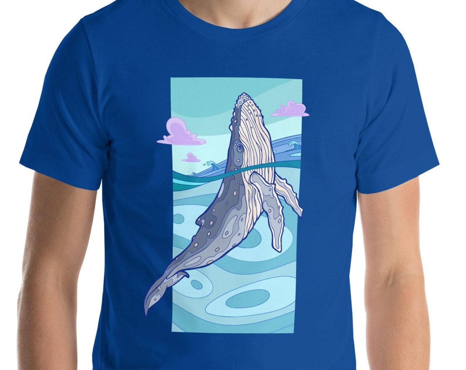 Humpback Whale Graphic Tee, Ocean Beach Shirt L