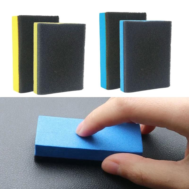 2pcs Vehicle Waxing Pad Sponges Automotive Detailing Accessories Car Ceramic Coating Applicator Sponge Block Universal