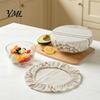 Accessoires de Rangement de Cuisine Rayés Rétro, Couvercles pour Pots à Levain, Couvercles Élastiques Réutilisables en Lin pour Bols, Couvercles Élastifiés pour Réfrigérateur, Tissu Respirant pour Aliments