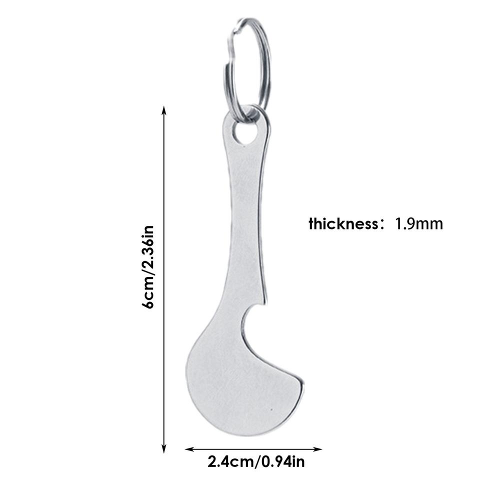 Bottle Opener Anti-Lost Key Ring Shopping Cart Keys Stainless Steel Shopping Trolley Keys D Ual Use For Daily Use Keychain